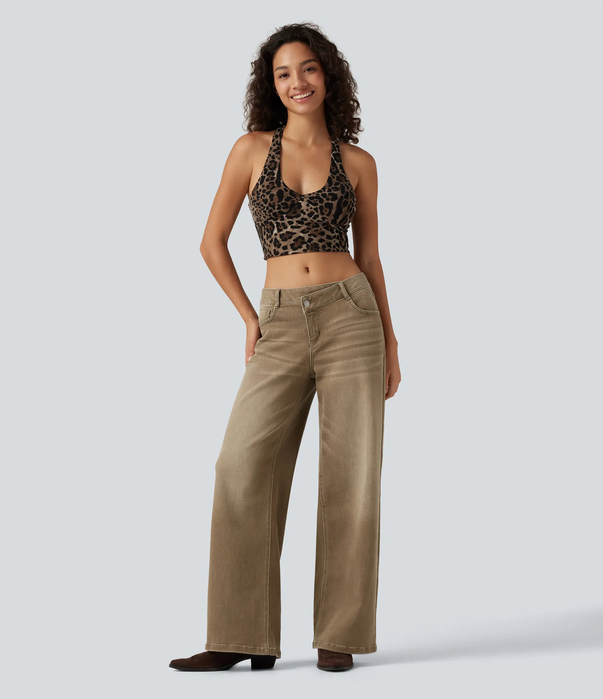 🔥 FALL SALE | 5 FOR ONLY $25.99! Women's Asymmetric Low-Rise Wide-Leg Jeans – Stretch Denim Everyday Pants