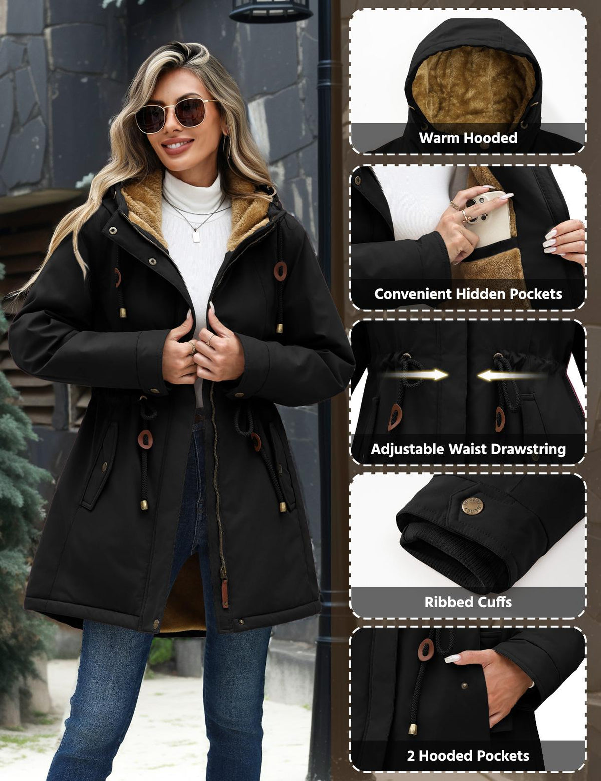 🔥 BLACK FRIDAY EARLY ACCESS| Women's Fleece-Lined Hooded Parka Jacket