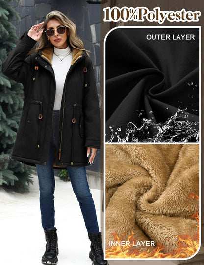🔥 BLACK FRIDAY EARLY ACCESS| Women's Fleece-Lined Hooded Parka Jacket