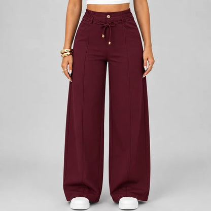 ⚡New Summer Drawstring High Waist Wide Leg Pants