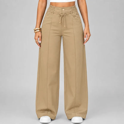 ⚡New Summer Drawstring High Waist Wide Leg Pants