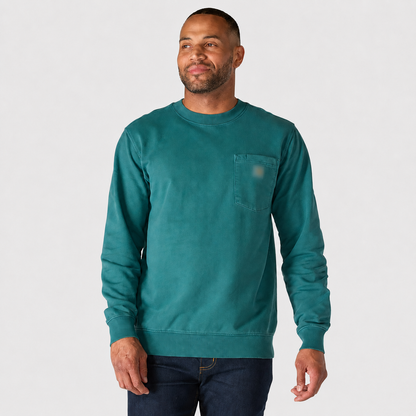 Vintage Washed Unisex Pocket Crewneck Sweatshirt