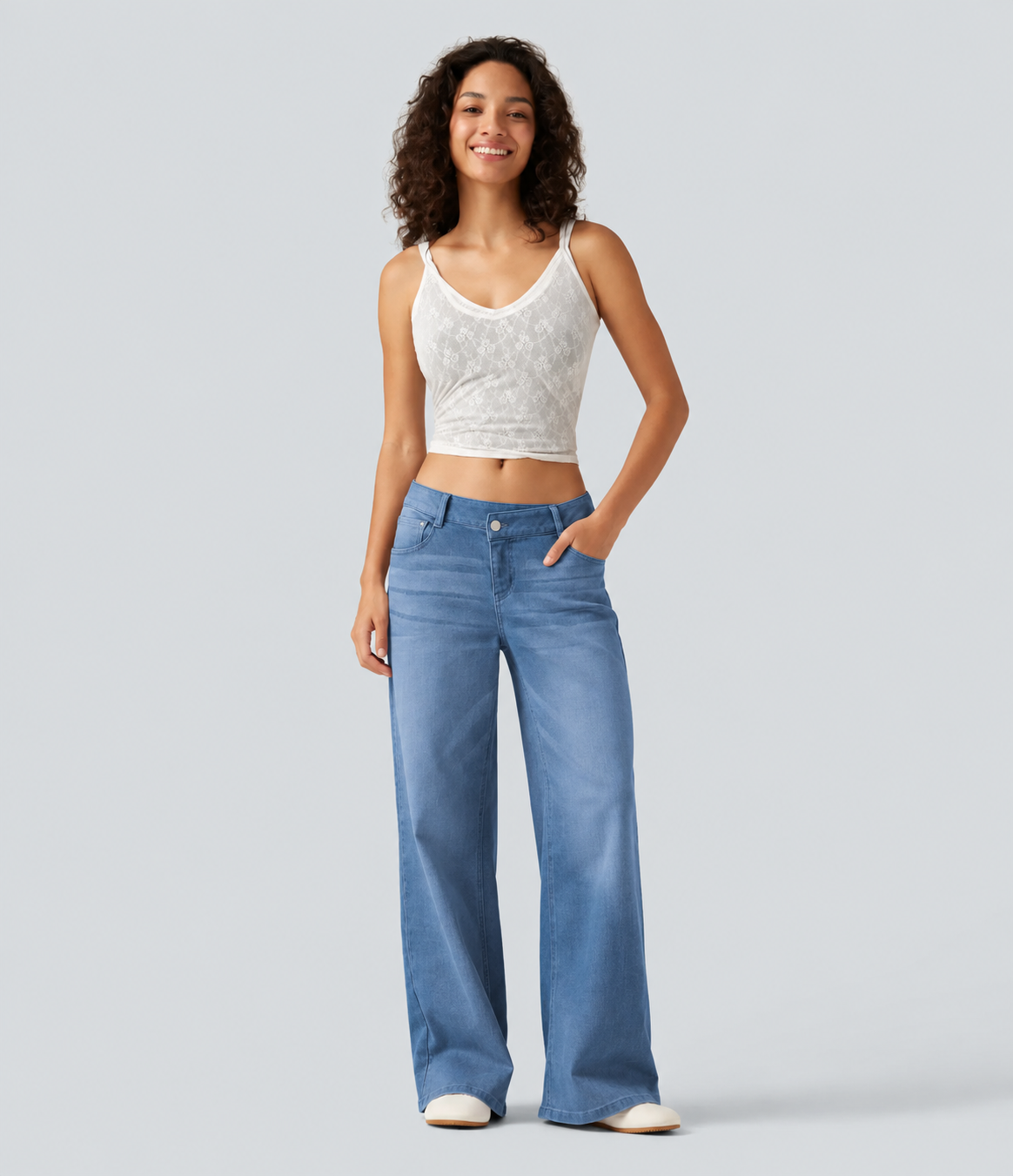 🔥 FALL SALE | 5 FOR ONLY $25.99! Women's Asymmetric Low-Rise Wide-Leg Jeans – Stretch Denim Everyday Pants