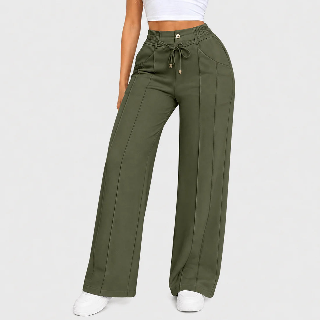 ⚡New Summer Drawstring High Waist Wide Leg Pants