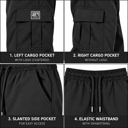 🔥 BLACK FRIDAY SALE 🔥Men's cargo pants, solid-color casual loose-fit cargo trousers.