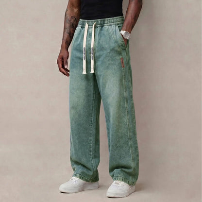🔥 BEST SELLER | 6PCS $24.63 | Men's Stretch Cotton Loose-Fit Drawstring Jeans
