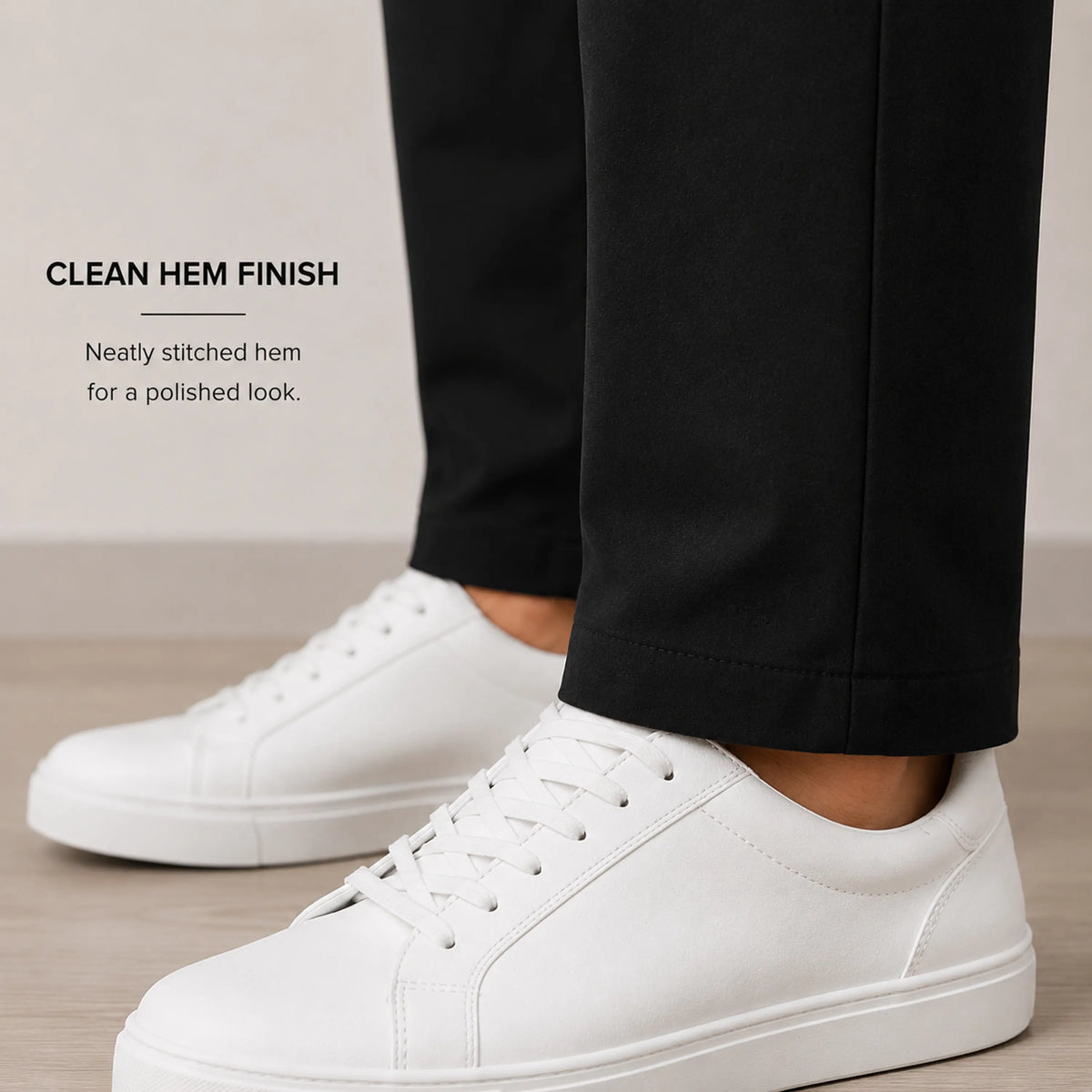Men's Stretch No-Iron Dress Pants with Expandable Waist