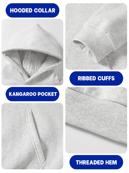 🔥BLACK FRIDAY EARLY ACCESS🔥Men's Casual Ribbed Cotton Hoodie – Solid Color Pullover Sweatshirt