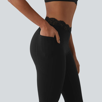 ⏰Limited Time Sale⏰ Women's Lace Waist Flare Pants – Soft Stretch, Flattering Fit & All-Day Comfort