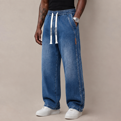 🔥 Limited-Time Deal🔥 | 6PCS $24.63 | Men's Stretch Cotton Loose-Fit Drawstring Jeans