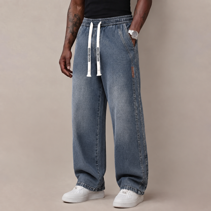 🔥 Limited-Time Deal🔥 | 6PCS $24.63 | Men's Stretch Cotton Loose-Fit Drawstring Jeans