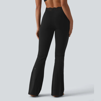 ⏰Limited Time Sale⏰ Women's Lace Waist Flare Pants – Soft Stretch, Flattering Fit & All-Day Comfort