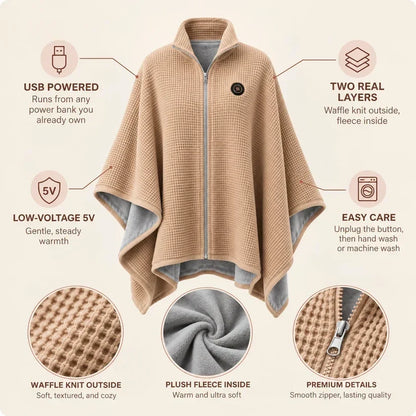🔥BLACK FRIDAY SALE🔥Wearable Heated Shawl 3 Heat Levels Portable Thermal Wrap
