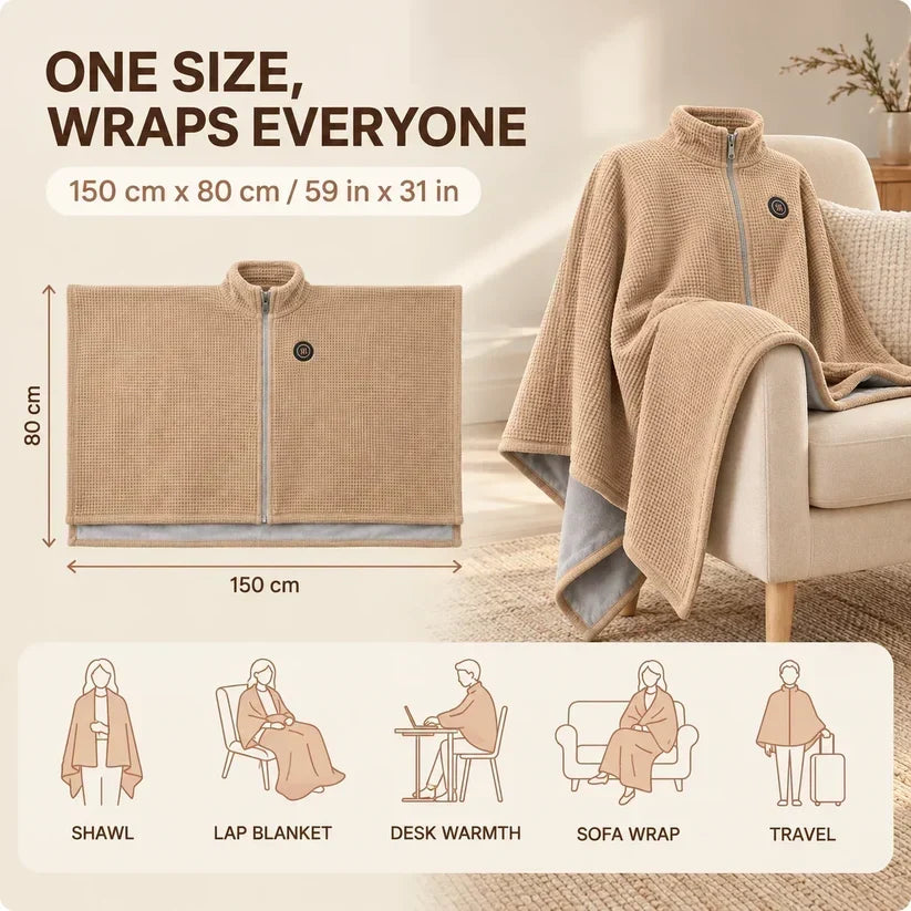 🔥BLACK FRIDAY SALE🔥Wearable Heated Shawl 3 Heat Levels Portable Thermal Wrap