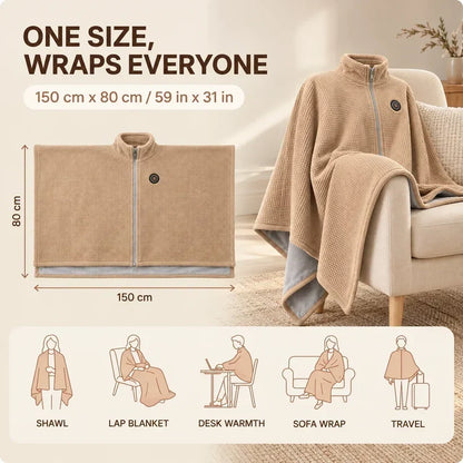 🔥BLACK FRIDAY SALE🔥Wearable Heated Shawl 3 Heat Levels Portable Thermal Wrap