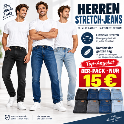 ⏰Limited Time Sale⏰ Men's Flex-Stretch Jeans – Slim Straight Fit with 5 Pockets