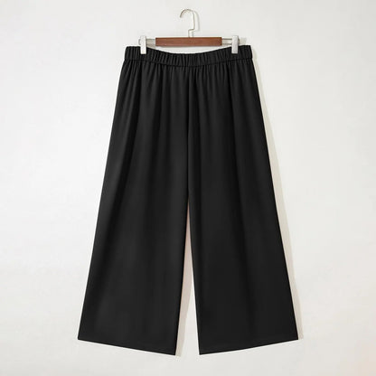 Womens Plus Size Wide Leg Dress Pants High Waisted Pleated Business