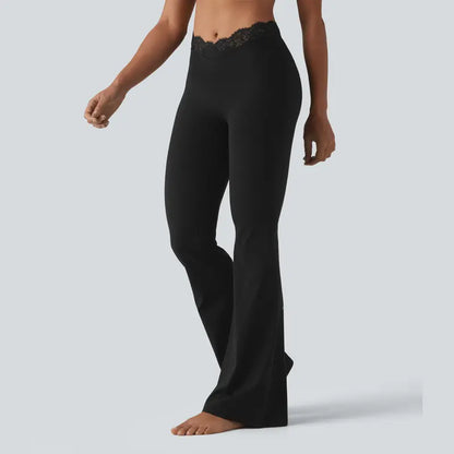 ⏰Limited Time Sale⏰ Women's Lace Waist Flare Pants – Soft Stretch, Flattering Fit & All-Day Comfort