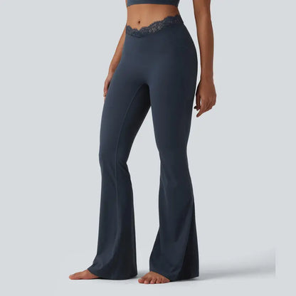 ⏰Limited Time Sale⏰ Women's Lace Waist Flare Pants – Soft Stretch, Flattering Fit & All-Day Comfort