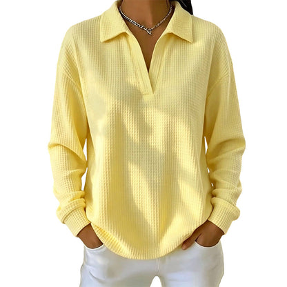 Bestseller 🏆 Women's knitted top with V-neck and long sleeves