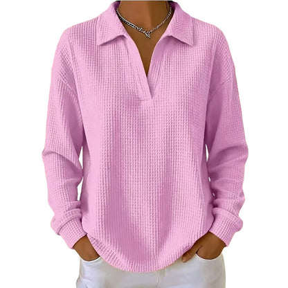 Bestseller 🏆 Women's knitted top with V-neck and long sleeves