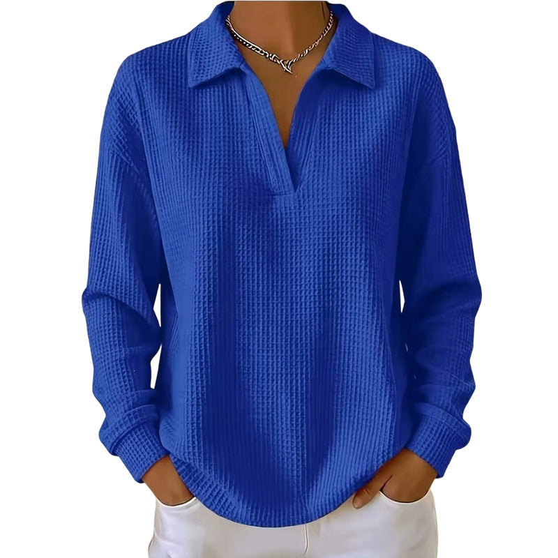 Bestseller 🏆 Women's knitted top with V-neck and long sleeves