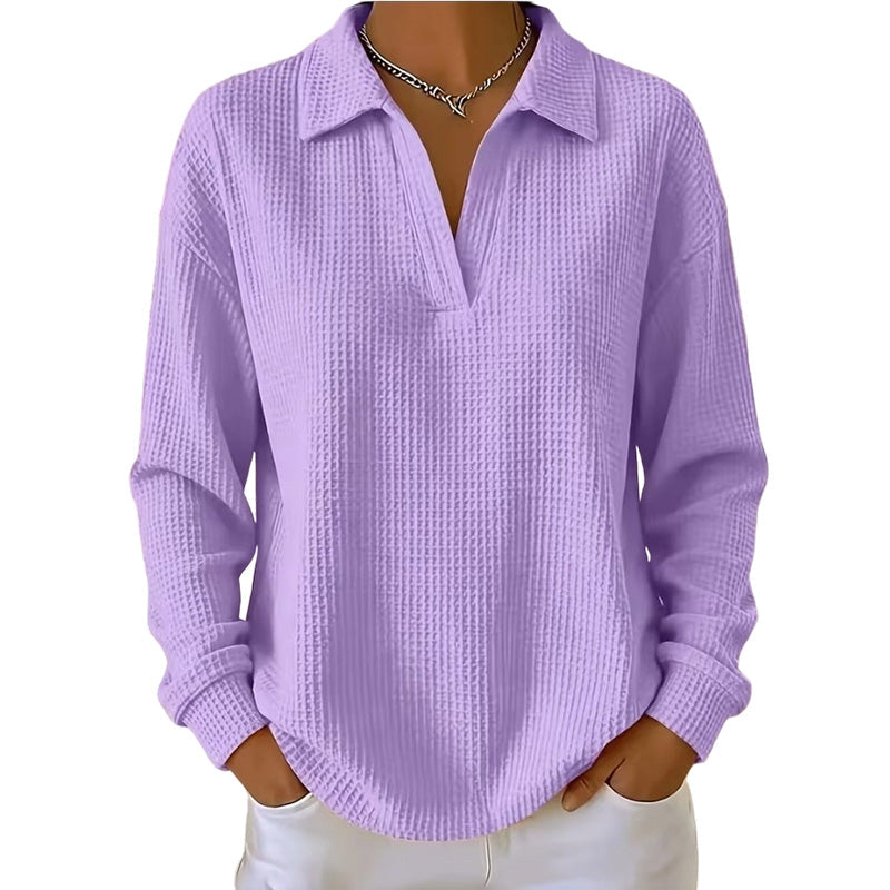 Bestseller 🏆 Women's knitted top with V-neck and long sleeves