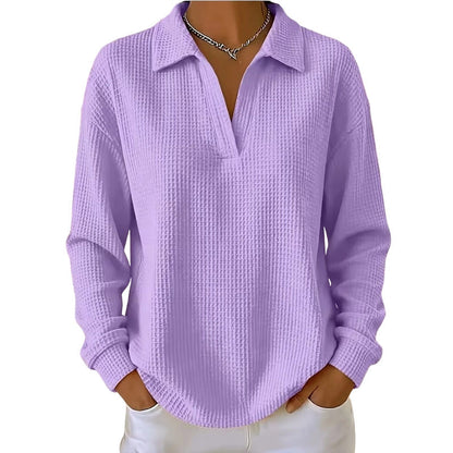 Bestseller 🏆 Women's knitted top with V-neck and long sleeves