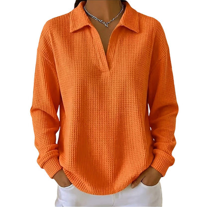Bestseller 🏆 Women's knitted top with V-neck and long sleeves