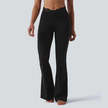 ⏰Limited Time Sale⏰ Women's Lace Waist Flare Pants – Soft Stretch, Flattering Fit & All-Day Comfort