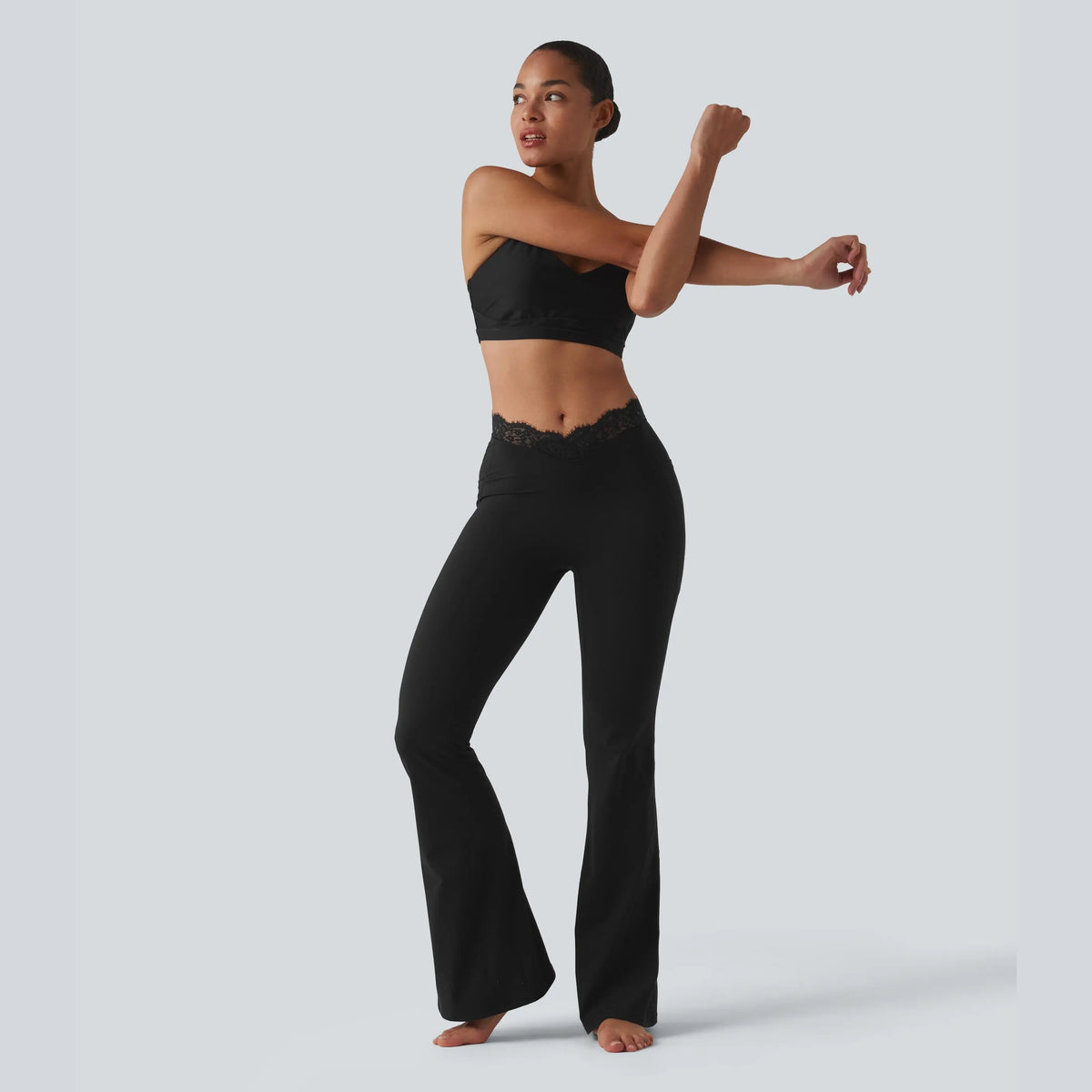 ⏰Limited Time Sale⏰ Women's Lace Waist Flare Pants – Soft Stretch, Flattering Fit & All-Day Comfort