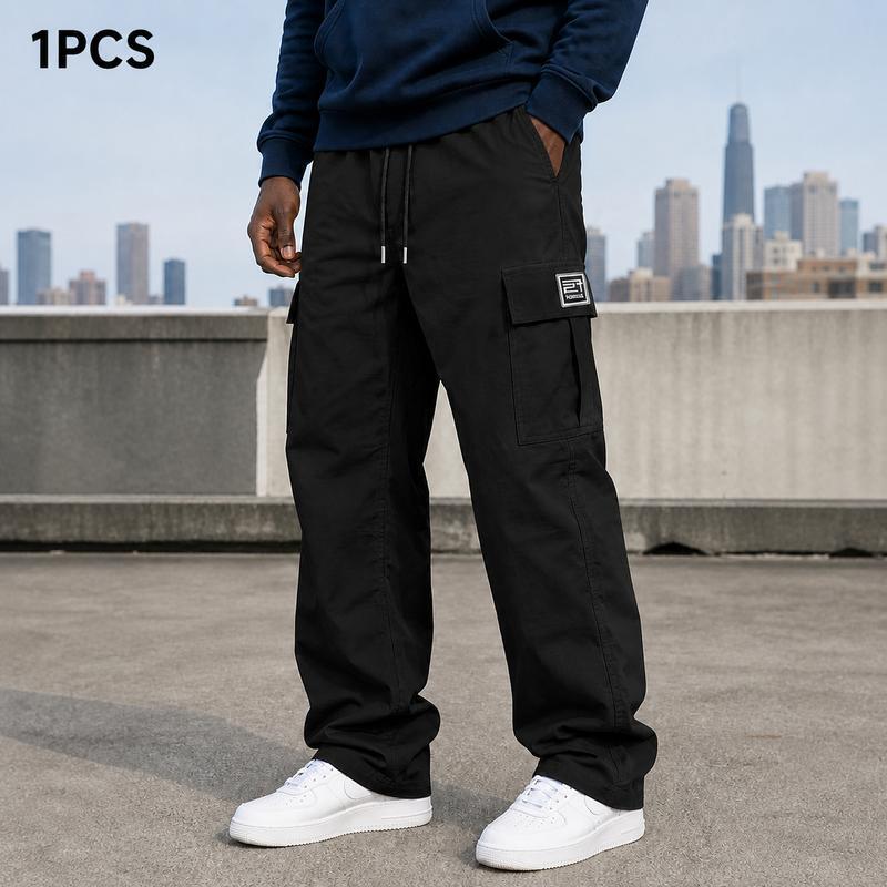 🔥 BLACK FRIDAY SALE 🔥Men's cargo pants, solid-color casual loose-fit cargo trousers.