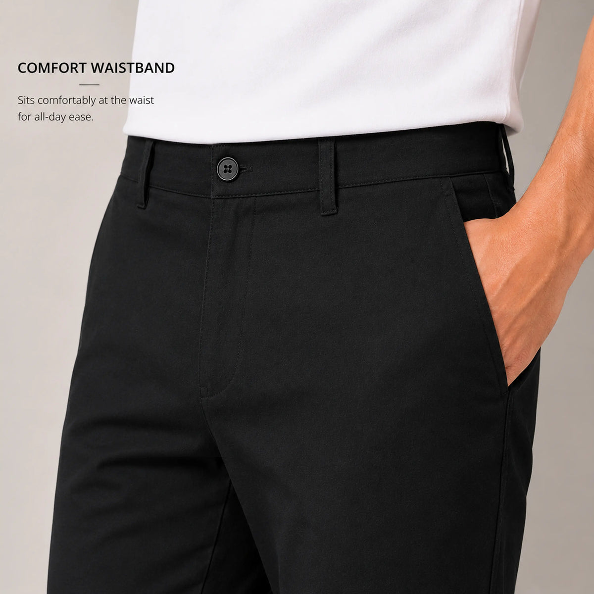 Men's Stretch No-Iron Dress Pants with Expandable Waist