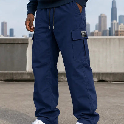 🔥 BLACK FRIDAY SALE 🔥Men's cargo pants, solid-color casual loose-fit cargo trousers.