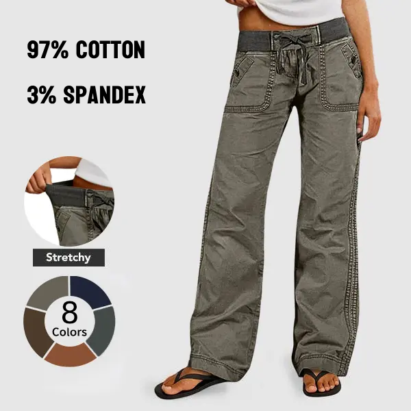 Women's High Stretch Mid Rise Straight Pants