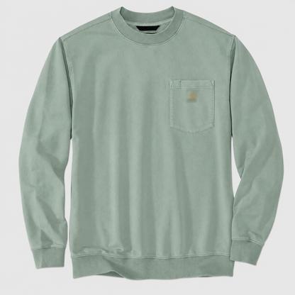 Vintage Washed Unisex Pocket Crewneck Sweatshirt