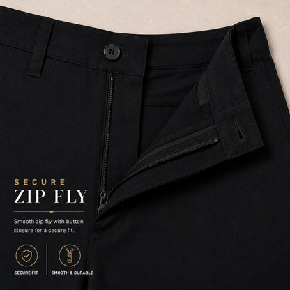 Men's Stretch No-Iron Dress Pants with Expandable Waist