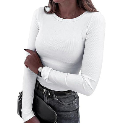 🔥 FALL SALE | 6 FOR $18.99 | 9 FOR ONLY $25.99! Women's Classic Crew Neck Ribbed Knit Tops – Soft Stretch Everyday Basics