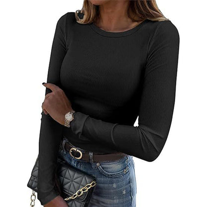 🔥 FALL SALE | 6 FOR $18.99 | 9 FOR ONLY $25.99! Women's Classic Crew Neck Ribbed Knit Tops – Soft Stretch Everyday Basics