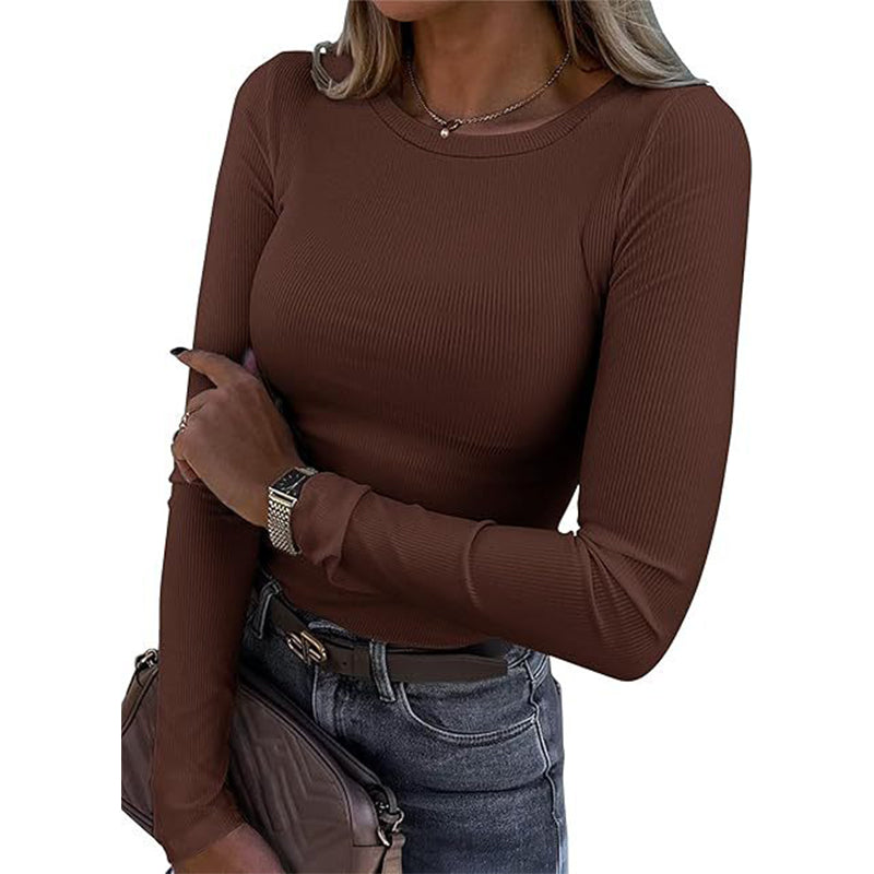 🔥 FALL SALE | 6 FOR $18.99 | 9 FOR ONLY $25.99! Women's Classic Crew Neck Ribbed Knit Tops – Soft Stretch Everyday Basics